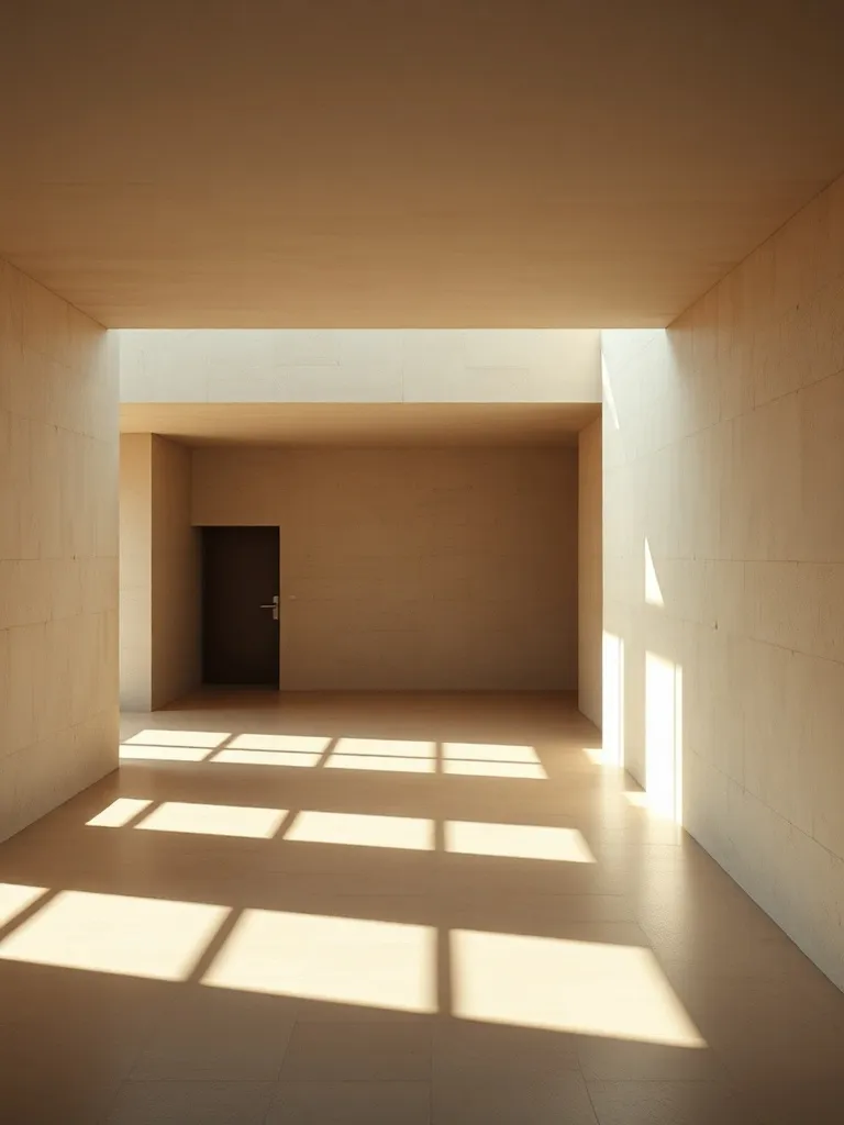 Abstract internal architectural shot focusing on light shado