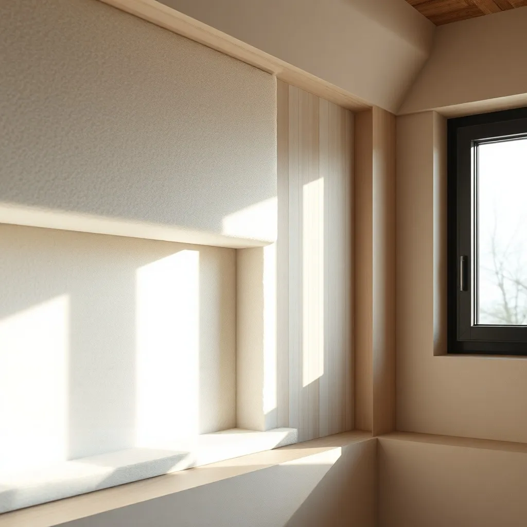 A close-up of modern architectural thermal insulation layers